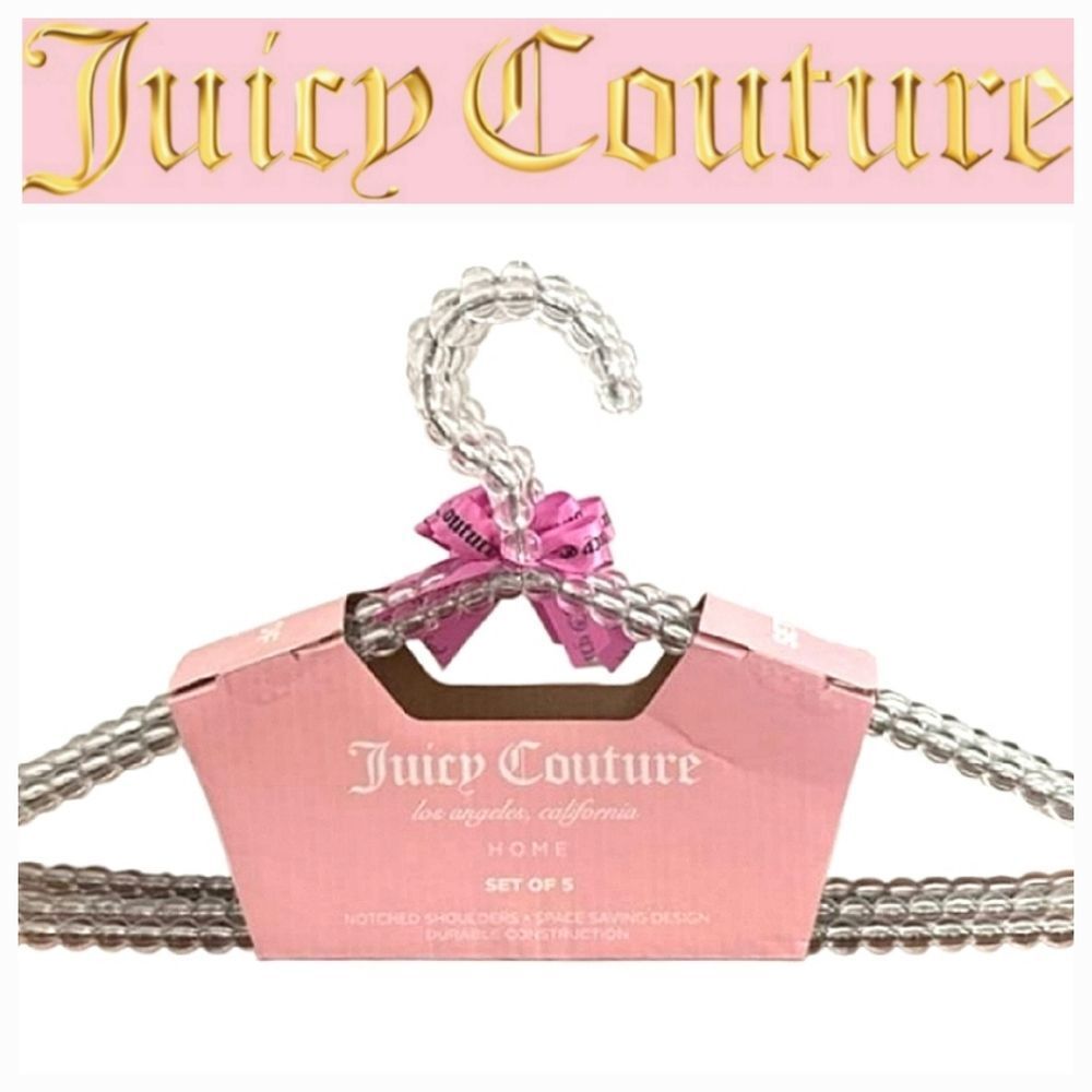 Juicy Couture Home Clear Pearl Set‎ Of 5 Hanger Set